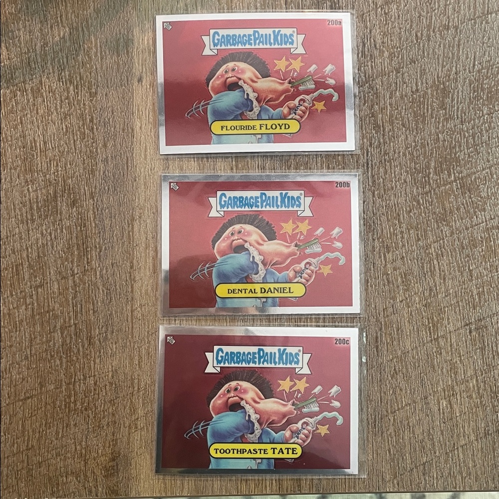 Garbage Pail Kids Cards Set with C Card variation Toothpaste Tate 200a/b/c